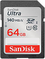 Карта памяти SanDisk SD 64GB C10 UHS-I R140MB/s Ultra