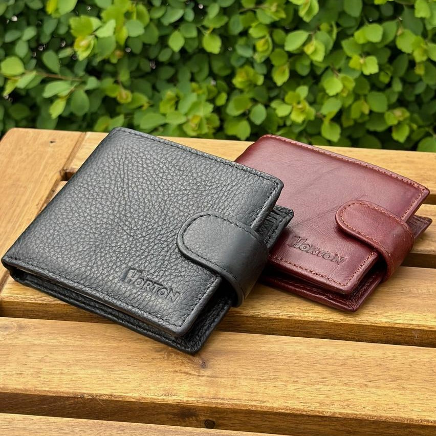 Чоловічий гаманець натуральний гаманець чорний, коричневий HORTON 208