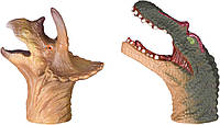 Игровой набор Same Toy Пальчиковый театр 2 ед., Спинозавр и Трицератопс.