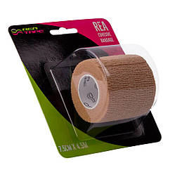 Когезивний бинт REA TAPE Сohesive bandage 7,5 см х 4,5 м, бежевий