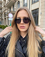 Женские солнцезащитные очки Prada черные матовые Polarized фигурные поляризованные квадратные Прада