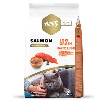 Сухий корм для котів з лососем Amity Super Premium Cat Salmоn 2 кг