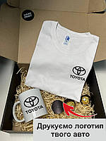 Подарочный набор. Футболка, чашка с маркой авто. Подарок для мужчины с логотипом Hyundai