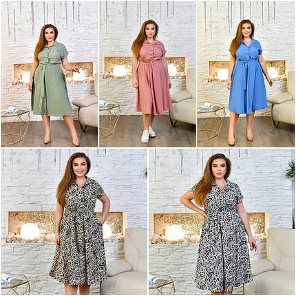 Літня красива сукня вільного крою із софту розміри батал, фото 1