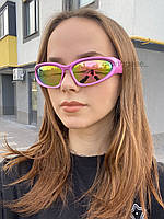 Солнцезащитные очки y2k | Стильные солнцезащитные розовые очки с зеркальными линзами