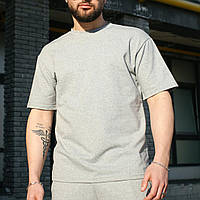 Чоловіча футболка оверсайз Player/ Повсякденна літня футболка для чоловіків/ Однотонна сіра футболка Oversize