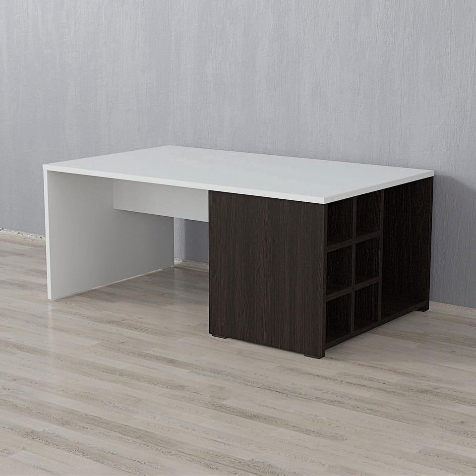 Просторий журнальний стіл з додатковою полицею та 6 відділень під пляшки з вином або іншими напоями, фото 1