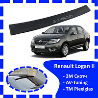 Дефлектор заднего стекла Renault Logan II 2014-> (скотч) козырек, ветровик, заднего стекла