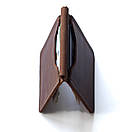 Затискач для грошей та карт з натуральної шкіри ручної роботи Simple коньячний. Купюр для грошей гаманець, фото 10