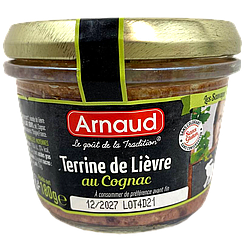 Паштет з зайця та коньяком Арнауд Arnaud lievre 180g 12шт/ящ (Код: 00-00016357)