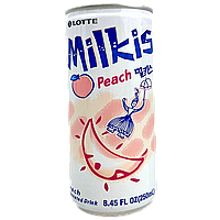 Напій газований молочний персик Мілкіс Milkis peach ж/б 250ml 30шт/ящ (Код: 00-00016319)
