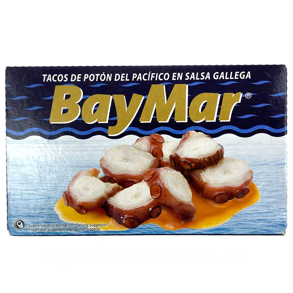Восьминіг тихоокеанський в соусі галега БайМар BayMar 115g 50шт/ящ (Код: 00-00016361)