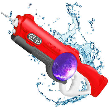 Водяний бластер довжиною 56 см на акумуляторі з підсвічуванням для дітей 66680 Водомет Червоний