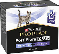 Пробиотик с пребиотиком Purina Pro Plan FortiFlora Plus для взрослых кошек для миклофлоры 30 шт по 1.5 г