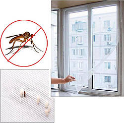 Москітна сітка на вікно 130х150см на самоклеючій стрічці / Віконна сітка від комарів / Антимоскітна сітка