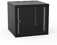 Шкаф ZPAS 19", 10U, 600x600 мм, Z-BOX, боковые стенки, стеклянные двери, 100кг. максимальный, черный