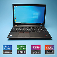 Ноутбук Lenovo ThinkPad P51 (i7-7700HQ/RAM 32GB DDR4/SSD 512GB/Quadro M1200) Б/В (7016)