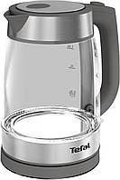 Электрочайник Tefal GLASS KETTLE, 1.7л, стекло, металл+серый