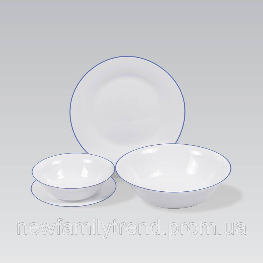 Обідній набір посуду жароміцне скло 19 предметів Maestro MR-30052-19S Набір квадратних тарілок 6 персон, фото 1