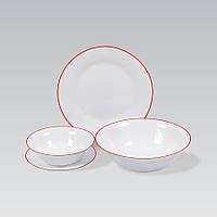 Обеденный набор посуды жаропрочное стекло 19 предметов Maestro MR-30054-19S Набор квадратных тарелок 6 персон