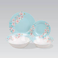 Обідній набір посуду жароміцне скло 19 предметів Maestro MR-30062-19S Набір квадратних тарілок 6 персон