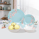 Обідній набір посуду жароміцне скло 19 предметів Maestro MR-30062-19S Набір квадратних тарілок 6 персон, фото 3