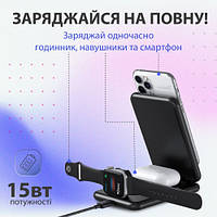 Универсальная беспроводная зарядка 15w Wireless Charger быстрое для любого телефона наушников AirPlay