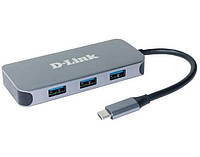 USB-концентратор D-Link DUB-2335 3xUSB3.0, 1xUSB-C/PD, 1xHDMI 1.4b, 1xGE, USB-C