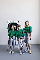 Стильная качественная футболка с прикольными принтами для подростков, зеленая, унисекс.