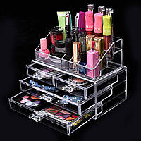 Настільний органайзер для косметики Cosmetic Organizer Makeup Container Storage Box 4 Drawer ds