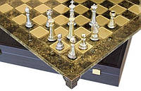Шахматы металлические Manopoulos Стаунтон, коричневые 44x44см (S33BRO)