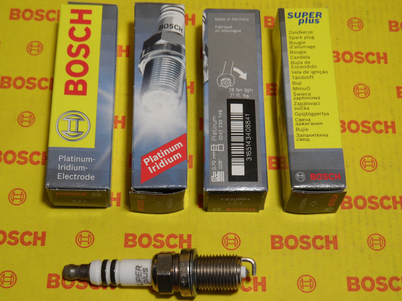 Свічки запалювання BOSCH, FR7DPP+, +24, 0.8, Super +, 0242235749, 0 242 235 749, 