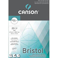Альбом Canson, гладкая бумага, Bristol 250 гр, A4, 20 листов 200457120