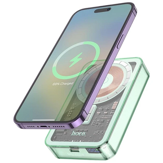Повербанк Портативний зарядний пристрій Power Bank Hoco Q14A Ice Crystal PD20W з БЗП 10000 mAh Blue