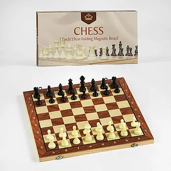 Шахи CHESS (дерев'яна магнітна дошка 34 см, в коробці) C 61559