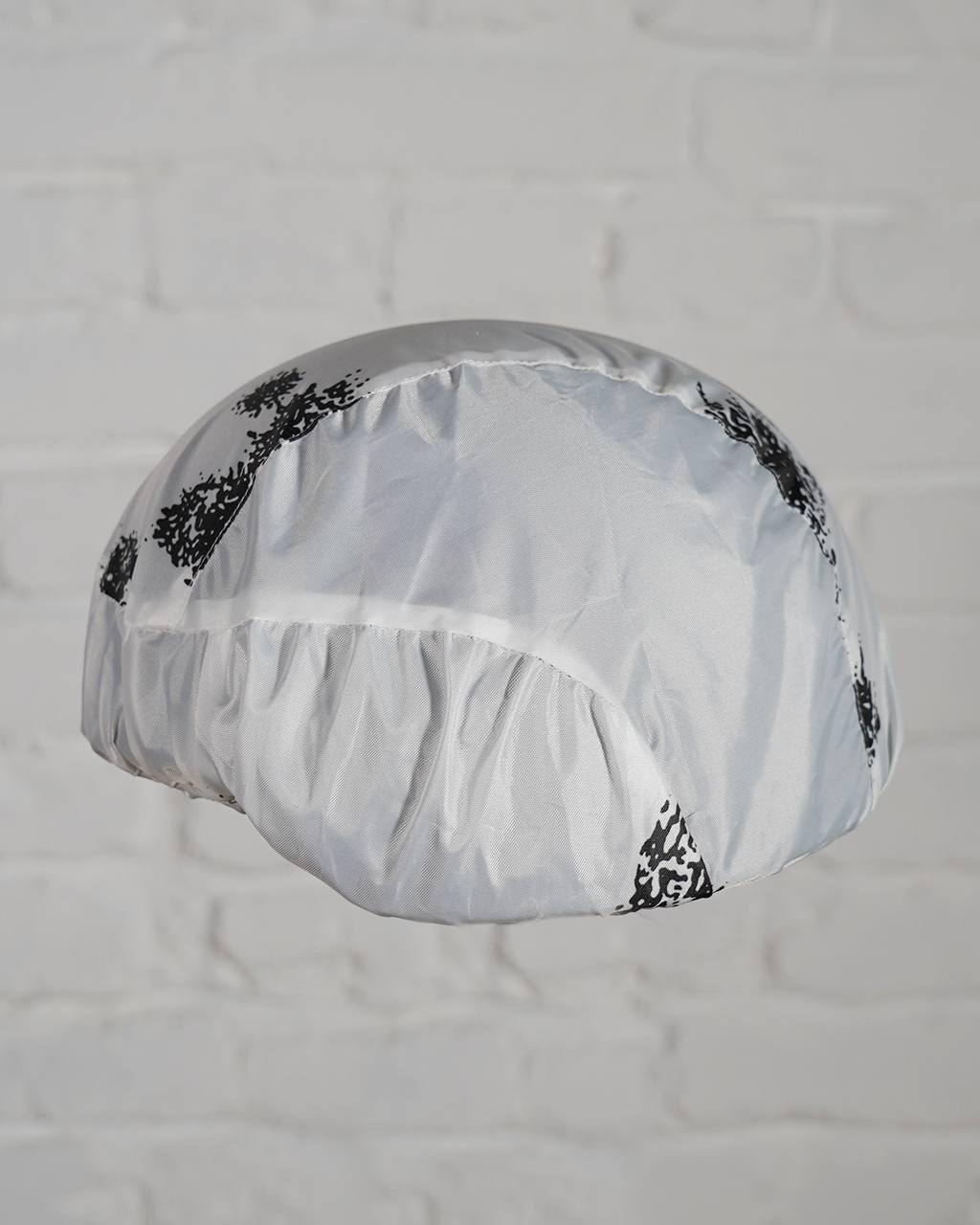 Зимовий бойовий кавер на шолом із закритими вухами "Стандарт" з білою ляпкою для ЗСУ  WWW