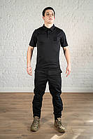 Форма рип стоп черная летняя военная армейская уставная rip-stop тактическая черного цвета штурмовой костюм