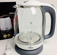 Чайник кухонный электрический стеклянный Crownberg СB-9121 Gray (1.7L) ds