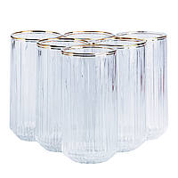 LOP Набор стаканов 6 штук для воды и сока стеклянный прозрачный