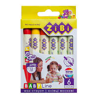Олівці кольорові ZiBi Baby line Suoer Jumbo круглий корпус 6 шт (ZB.2484) Топ Продаж!