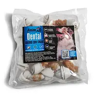 Кость AnimAll Dental баварская узловая, для собак, с мясом курицы, 10-12 см, 10 штук