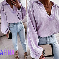 Блузка жіноча Муслін розміром 52-54(2цв) "AFINA" купити недорого від прямого постачальника