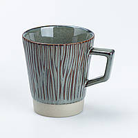 LOP Чашка керамическая для чая и кофе 300 мл в стиле ретро Зеленая