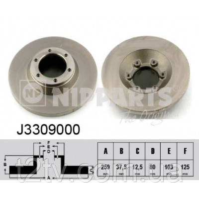 Гальмівний диск Nipparts J3309000