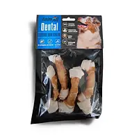 Кость AnimAll Dental баварская узловая, для собак, с мясом курицы, 10-12 см, 4 штуки