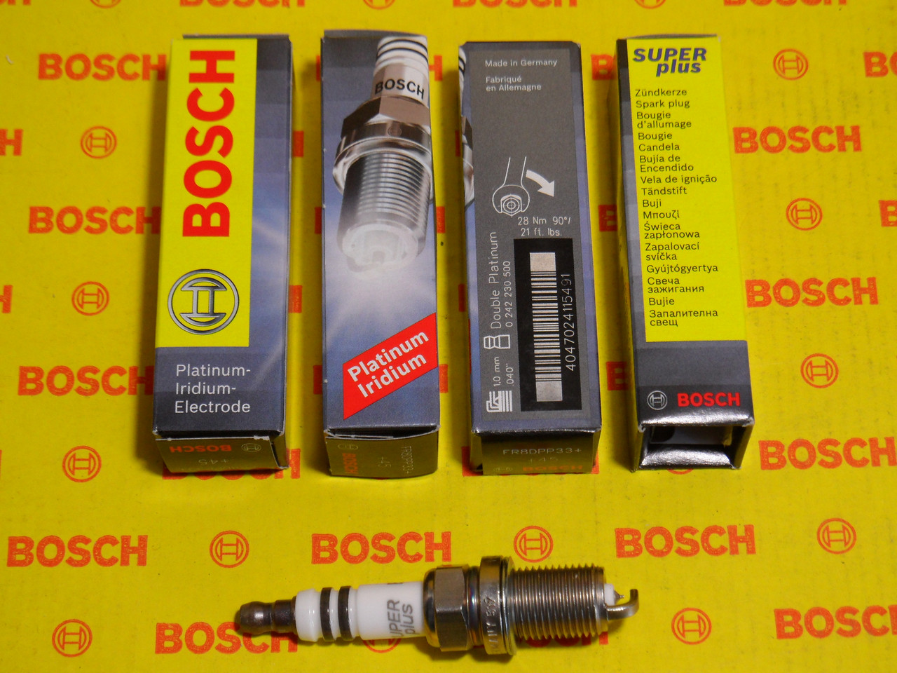 Свічки запалювання BOSCH, FR8DPP33+, +45, 1.0, Super +, 0242230500, 0 242 230 500, 