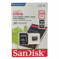 Карта памяти SanDisk Ultra microSDXC 256GB UHS-I + SD адаптер Class 10 ds