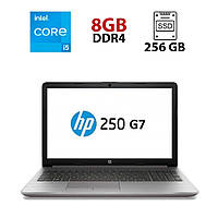 Ноутбук Б-клас HP 250 G7 / 15.6" (1366x768) TN / Intel Core i5-8265U (4 (8) ядра по 1.6 - 3.9 GHz) / 8 GB DDR4 / 256 GB SSD /