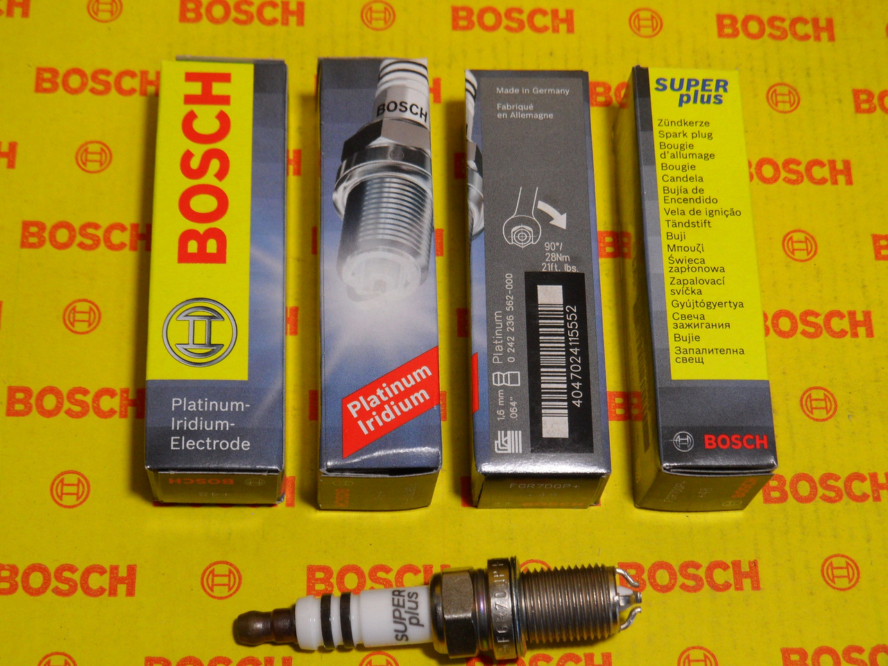 Свічки запалювання BOSCH, FGR7DQP+, +48, 1.6, Super +, 0242236562, 0 242 236 562,