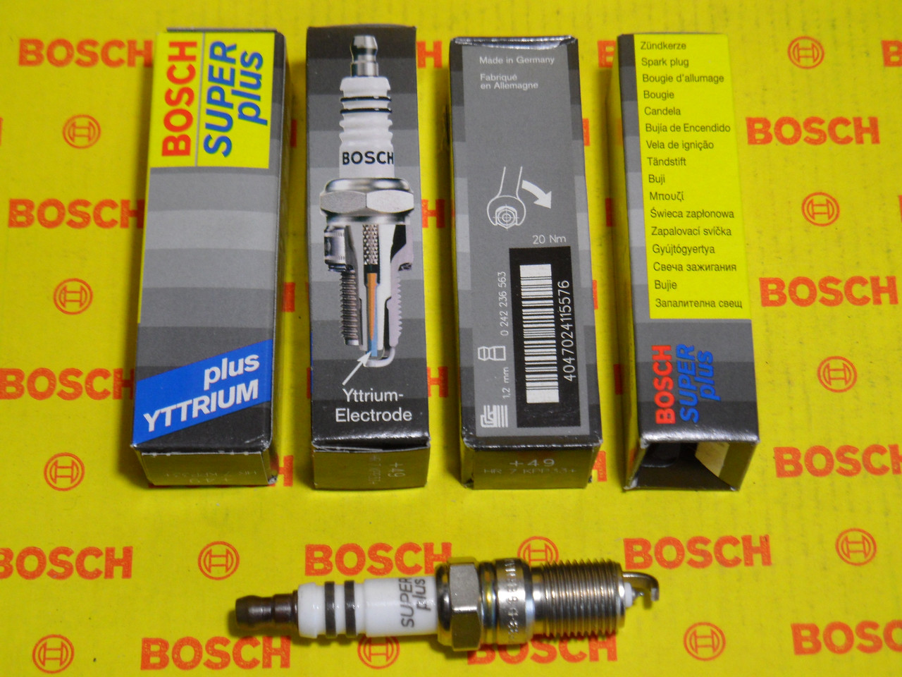 Свічки запалювання BOSCH, HR7KPP33+, +49, 1.2, Super +, 0242236563, 0 242 236 563, 